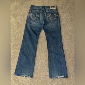 True Religion Bobby Mens 34 Distressed Medium Wash Relaxed Fit Jeans Made in USA